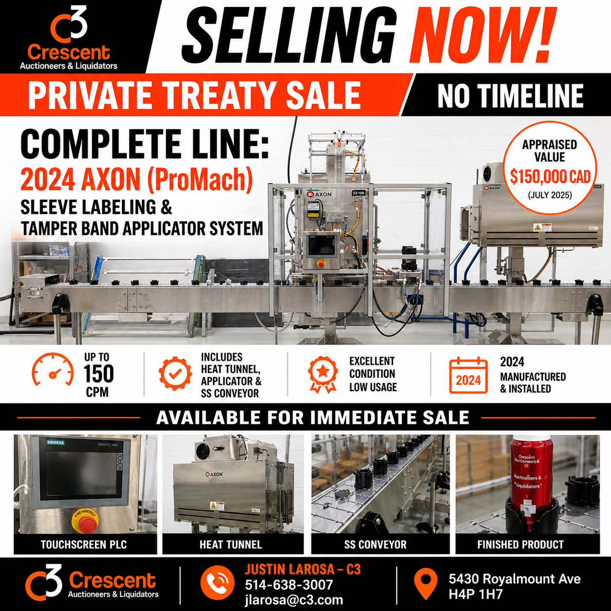 2024 AXON sleeve labeller and tamper band applicator system